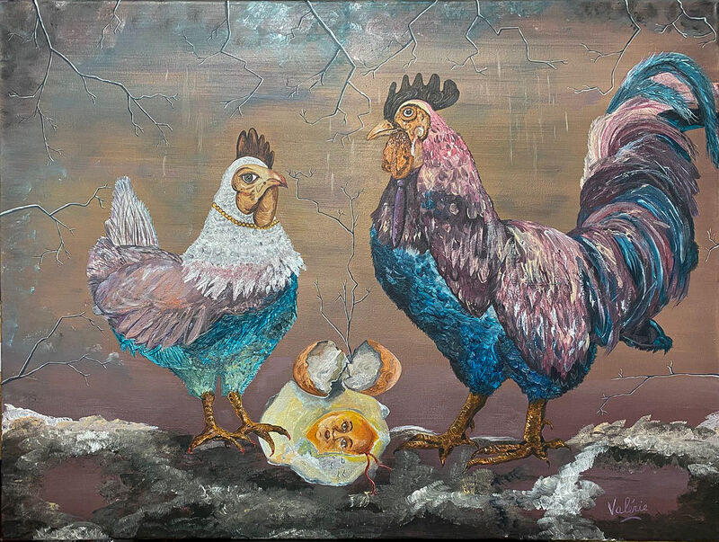 Un oeuf brisé - a Paintings by Bayet Valérie